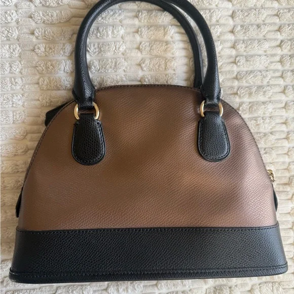 Coach Two-Tone Black and Brown Satchel - Picture 7 of 9